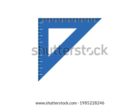 Triangle ruler. Simple flat illustration
