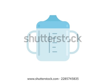 Baby sippy cup. Simple flat illustration.