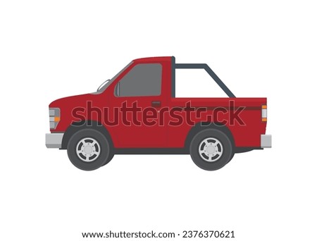 Short pick up car. Simple flat illustration.
