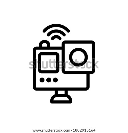 Gopro (Internet of Things) icon outline vector. isolated on white background 