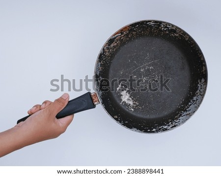 Image, Stock Photo Old used pan on rustic wood