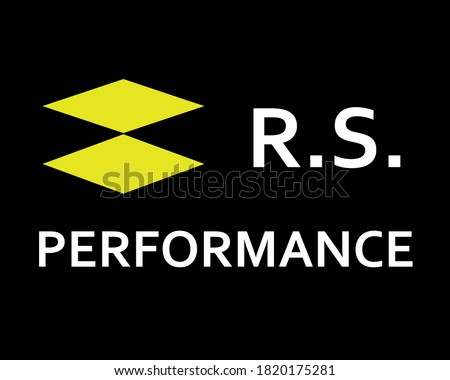 Logo renault rs icon vectoriel yellow on black background