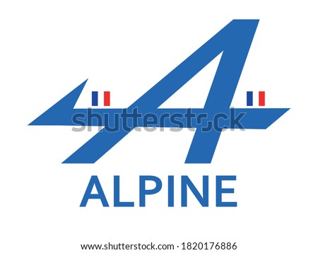 Logo A alpine french blue icon vectoriel on white background