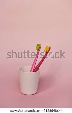 Similar – Image, Stock Photo two plastic toothbrushes