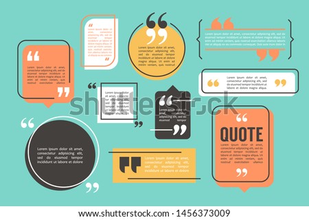 Quote box and speech bubble templates set