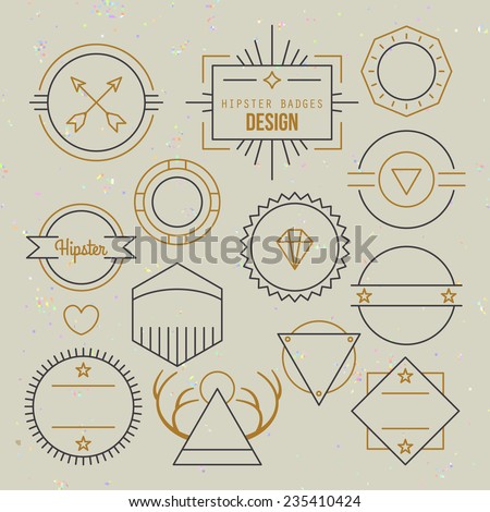 Hipster outline badges and emblems template for logo design