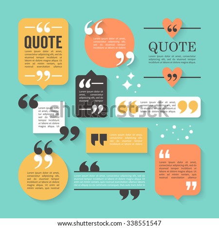 Modern block quote and pull quote design elements. Creative quote text template