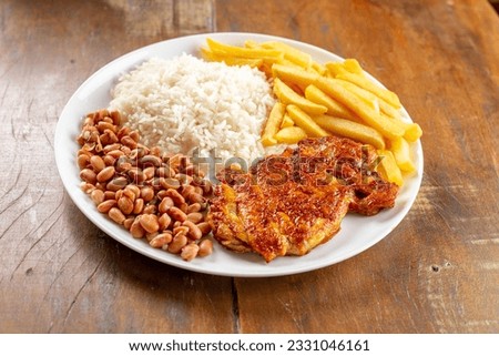 Similar – Image, Stock Photo Tasty rice with beans in bowl on table