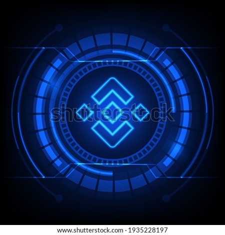 Binance Coin (BNB) symbol with crypto currency themed background design. Modern neon color banner for Binance Coin icon.Vector illustration. EPS.10