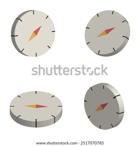 3d compass realistic vector concept