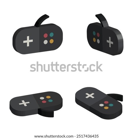 3d stick game realistic vector concept