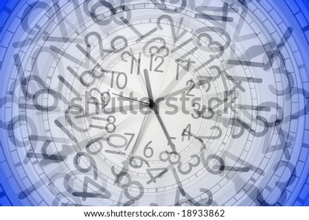close up shot of a clock in clock over blue