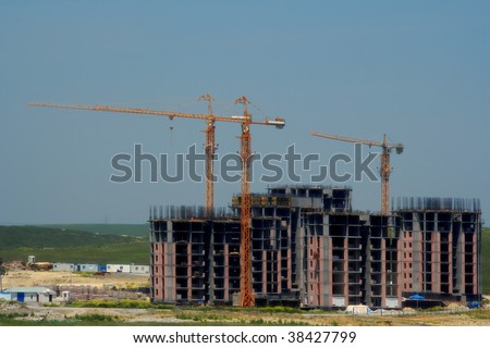 an image of construction zone and building