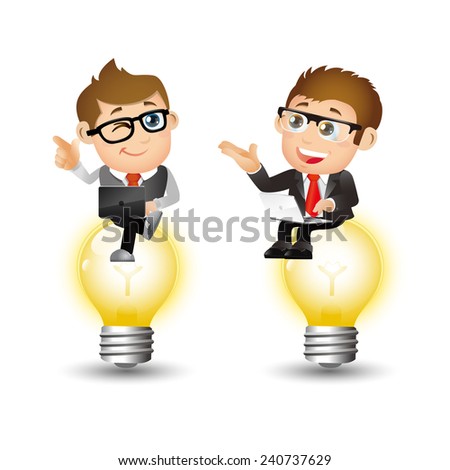 People Set - Business - Businessmen sitting on the light