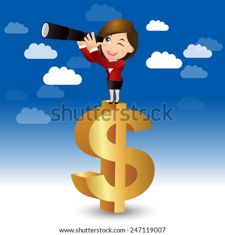 People Set - Business - Businesswoman on a money sign