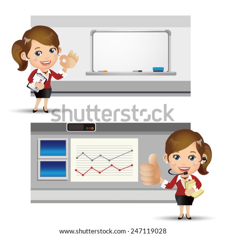 People Set - Business - Businesswoman with chart and board