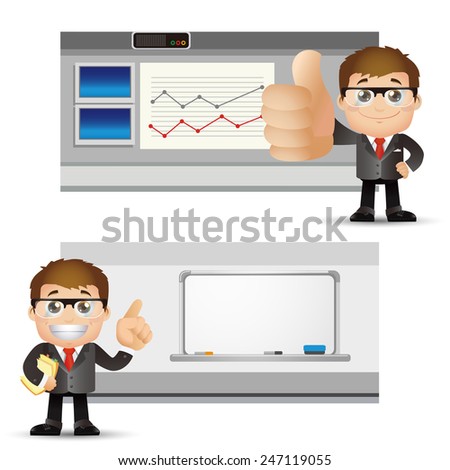 People Set - Business - Businessman with chart and board