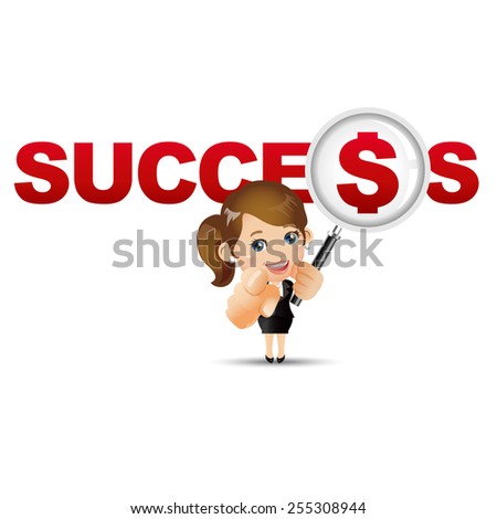 People Set - Business - Businesswoman. Success and dollar