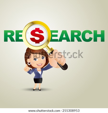 People Set - Business - Businesswomen. Research and dollar