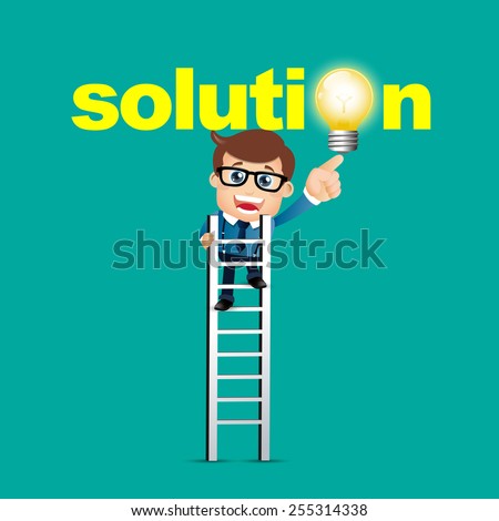 People Set - Business - Businessman pointing solution symbol