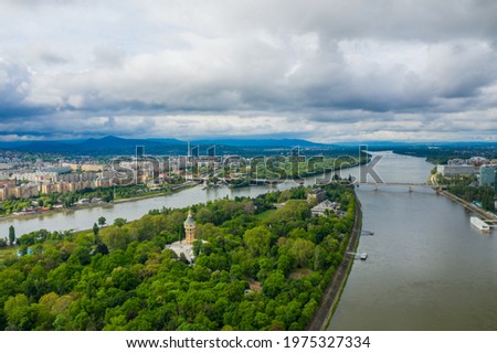 Similar – Image, Stock Photo View from Margaret Island of Budapest’s parliament building