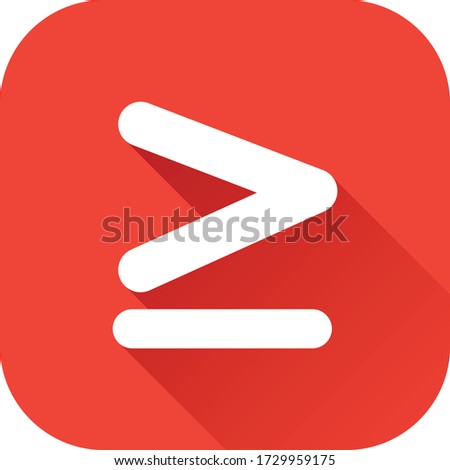 Equal or Greater Then Sign / Button Vector Icon