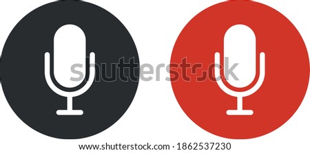 Mute and unmute audio microphone flat vector icons for video apps and websites