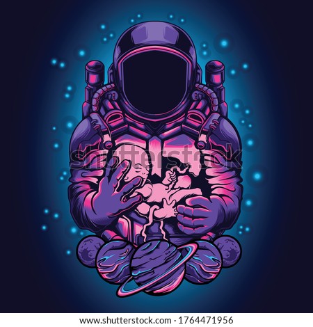 Astronaut baby illustration perfect for tshirt