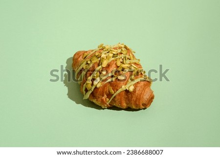 Similar – Foto Bild Teller mit leckeren Croissants, serviert mit Marmelade und Beeren, stehen auf dem Tisch