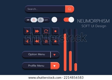 Neumorphism Botton Soft UI Design  