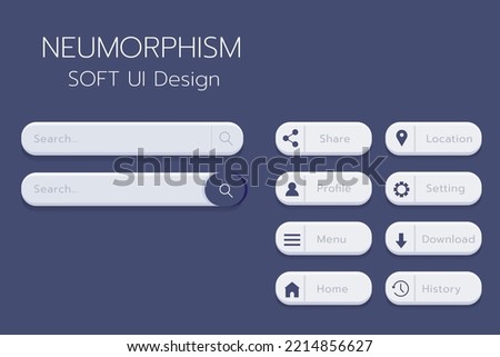 Neumorphism Botton Soft UI Design  