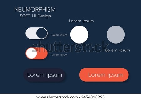 3D Neumorphic Soft UI Design. 3D Bottons.