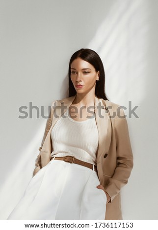 Similar – Image, Stock Photo Romantic young female model in room