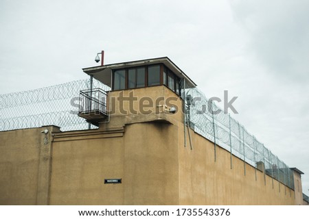 observation tower of prison wall against the sky Zdjęcia stock © 