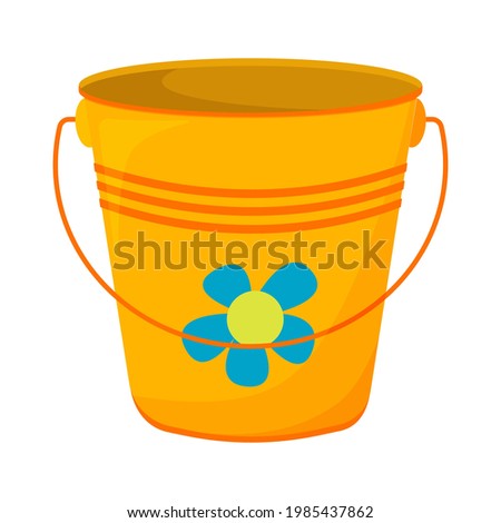 Colorful bucket illustration isolated on white background