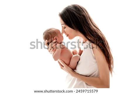 Similar – Image, Stock Photo Mom breastfeeding at home