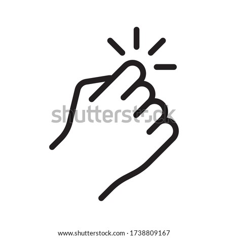 Hand knocking on door icon. Vector illustration, isolated on white background.