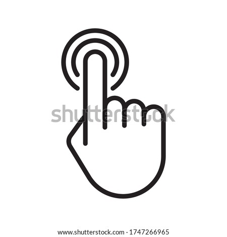 Double tap line icon. Finger touch, cursor pointer symbol. Vector illustration on white background