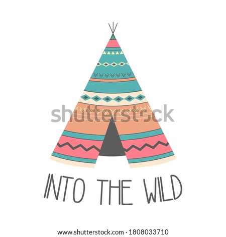 indian wigwam isolated on white background, tribal tepee, cartoon flat illustration, home of native american