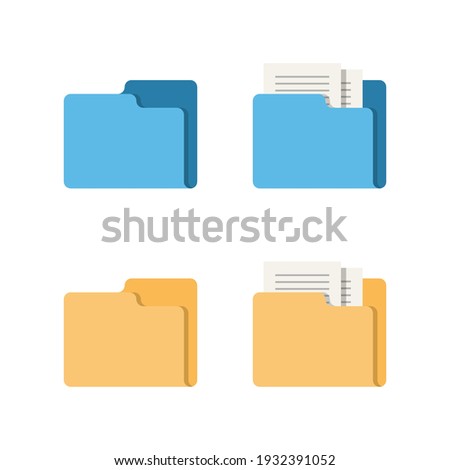 Icon with a folder for secure storage of documents and files. Vector illustration.