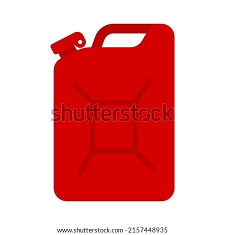 Petrol canister icon. Jerry can of gasoline or oil. Vector illustration isolated on white background.