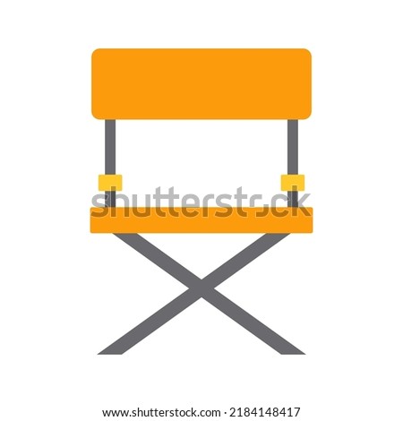 armchair folding chair isolated on white background in flat style, vector illustration with yellow chair for tourism, garden, camping or ather rest