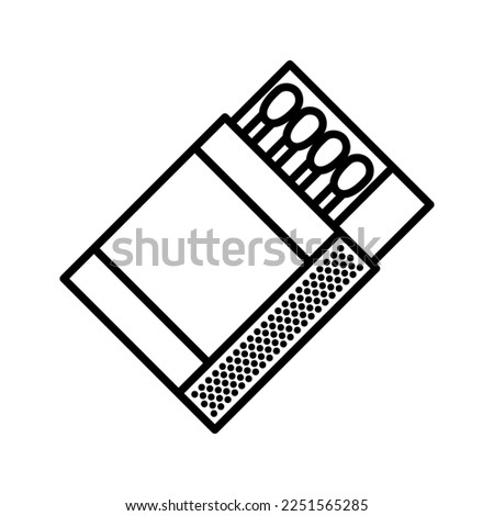 Open matches box icon. Matchbook with matches. Pictogram isolated on white background.