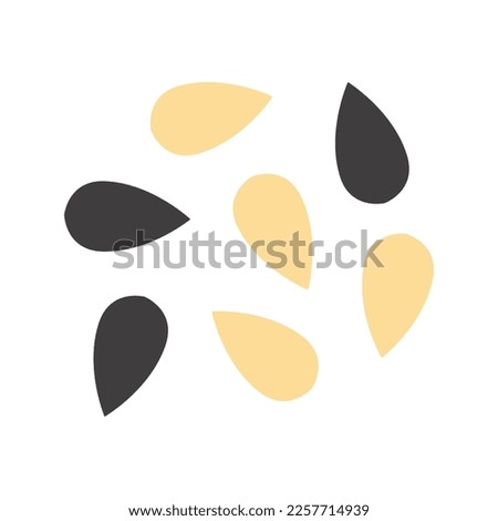Sesame icon. Black and white sesame seed. Cooking ingredient. Vector illustration