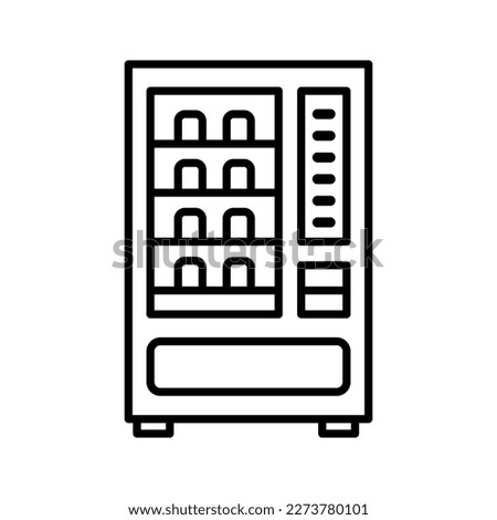 Vending machine icon. Vending machine with snacks and drinks. Vector illustration