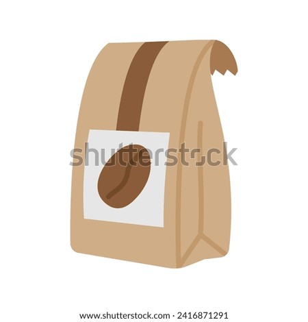 Coffee paper bag icon. Coffee bean bag. Vector illustration