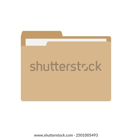 Office folder icon. File folder with documents. Folder for reports and archive cases. Vector illustration.