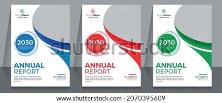 Annual Report Corporate Brochure Cover Template Layout Design.