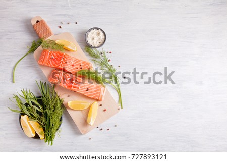 Similar – Image, Stock Photo Stock fish fillet with turmeric courgettes