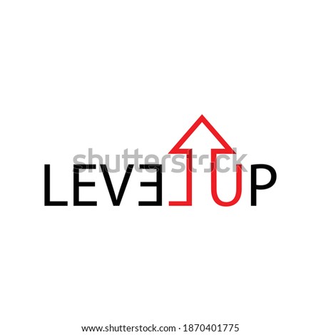 Modern Level Up Typography Logo design inspiration